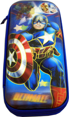 

Mcnt captain america 3D art Art Polyester Pencil Box(Set of 1, Blue)
