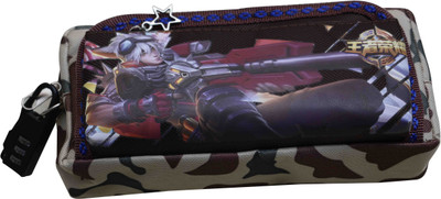 

13-HI-13 Cartoon Character Art Polyester Pencil Box(Set of 1, Multicolor)
