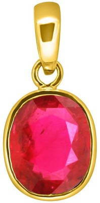 TEJVIJ AND SONS 9.25 Ratti manik ruby chuni pendent ashthadhatu with gold plated for men & women… Gold-plated Ruby Metal Pendant