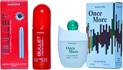 

Ramsons Bullet and Once More Perfume 40ML Each (Pack of 2) Eau de Parfum - 80 ml(For Men & Women)