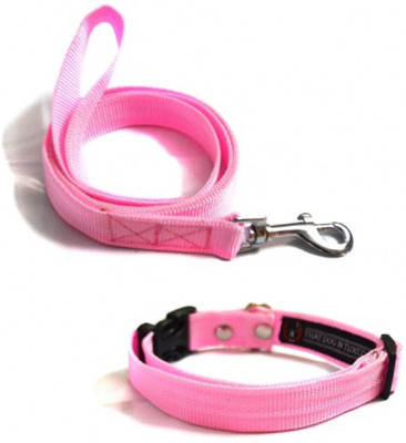 

Tradesk Dog & Cat Collar & Leash(, Rose Pink