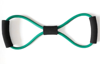 

QUINERGYS ® Parrot Green - ProSource Toner Resistance Band Figure 8 Heavy Duty Workout Tube for Upper & Lower Body Exercise Resistance Tube(Green)