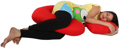 AVI Microfibre Solid Body Pillow Pack of 1(Red)