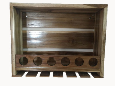 PeachCherry Wine Rack Liqour Cabinet Wooden Wall Shelf(Number of Shelves - 1, Brown)