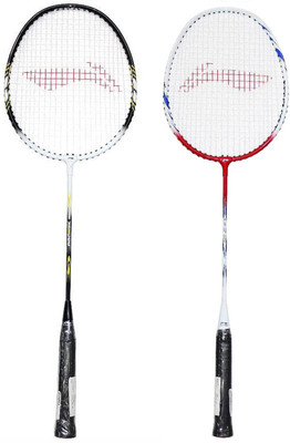 

Li-Ning Beginner's Badminton Racquet Set of 2 (Black/White + Red/White) Black, White Strung Badminton Racquet(G4 - 3.25 Inches, 150 g)