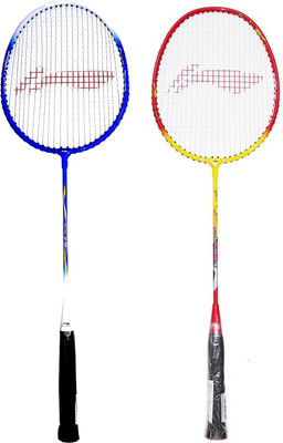 

Li-Ning Beginner's Badminton Racquet Set of 2 (Blue + Red/Yellow) Blue, Maroon Strung Badminton Racquet(G4 - 3.25 Inches, 150 g)
