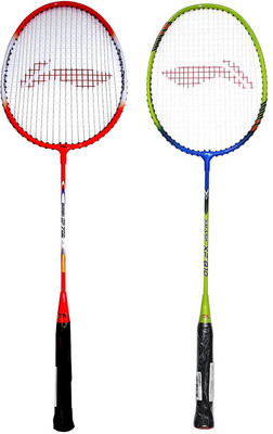 

Li-Ning Beginner's Badminton Racquet Set of 2 (Red + Green/Blue) Red, Green Strung Badminton Racquet(G4 - 3.25 Inches, 150 g), Green;red