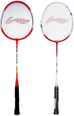 

Li-Ning Beginner' Set of 2 (Red + Red/White) Red, White Strung Badminton Racquet(G4 - 3.25 Inches, 150 g)