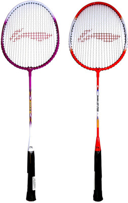 

Li-Ning Beginner's Set of 2 (Magenta + Red) Purple, Red Strung Badminton Racquet(G4 - 3.25 Inches, 150 g)