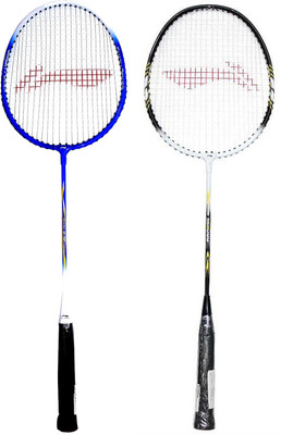 

Li-Ning Beginner's Badminton Racquet Set of 2 (Blue + Black/White) Blue, Black Strung Badminton Racquet(G4 - 3.25 Inches, 150 g), Black;blue