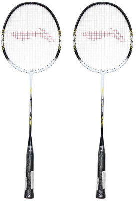 

Li-Ning Beginner's Badminton Racquet Set of 2 (Black/White + Black/White) Black, White Strung Badminton Racquet(G4 - 3.25 Inches, 150 g)