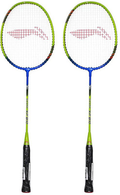 

Li-Ning Beginner's Set of 2 (Green/Blue + Green/Blue) Green Strung Badminton Racquet(G4 - 3.25 Inches, 150 g)