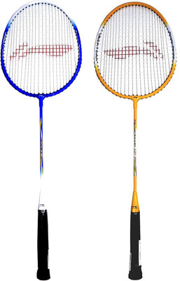 

Li-Ning Beginner's Badminton Racquet Set of 2 (Blue + Yellow) Blue, Yellow Strung Badminton Racquet(G4 - 3.25 Inches, 150 g)