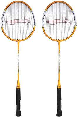 Li-Ning Beginner's Badminton Racquet Set of 2 (Yellow + Yellow) Yellow Strung Badminton Racquet(G4 - 3.25 Inches, 150 g)