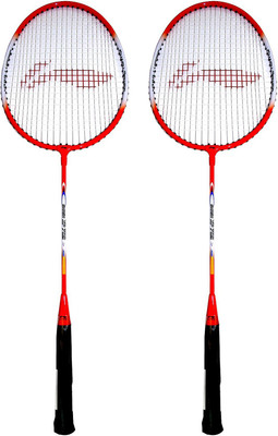 

Li-Ning Beginner's Badminton Racquet Set of 2 (Red + Red) Red Strung Badminton Racquet(G4 - 3.25 Inches, 150 g)