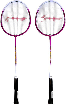 

Li-Ning Beginner's Badminton Racquet Set of 2 (Magenta + Magenta) Purple Strung Badminton Racquet(G4 - 3.25 Inches, 150 g)