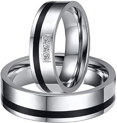 

Via Mazzini Love Birds Crystal Couple Rings Female US Size - 7 Male US Size - 10 Stainless Steel Cubic Zirconia Silver Plated Ring Set