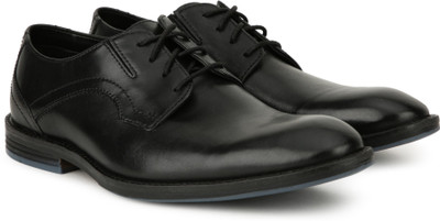 

Clarks Prangley Walk Black leather Lace Up For Men(Black