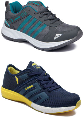 

Asian Men Casual & Running Shoes Combo Pack of 2 Running Shoes For Men(Grey, Blue, Multicolor