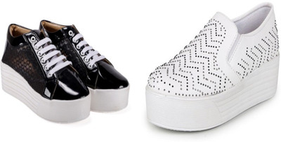

Bella Toes Combo of 2 casual shoe Sneakers For Women(Multicolor, Black