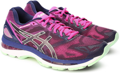 

Asics GEL - NIMBUS 19 Running Shoes For Men(Pink, Black, Ind bl/prdise gr/pnk glw
