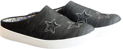 

FAUSTO Canvas Stylish Slip On Sneakers For Women(Black