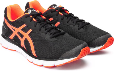 Asics GEL - IMPRESSION 9 Running Shoes For Men(Black, Blk/shocking org/sil