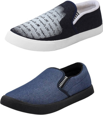 

SHOEFLY Multicolor Combo-(2)-720-761 Slip On Sneakers For Men(Black
