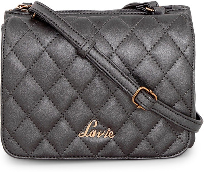 

Lavie Women Casual Grey PU Sling Bag