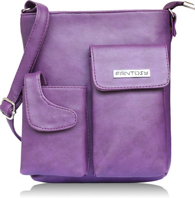 

Fantosy Women Casual Purple Leatherette Sling Bag