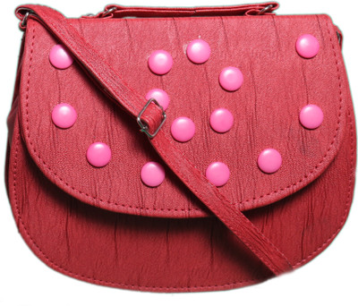 

Easy Dealss Girls Casual Pink PU Sling Bag