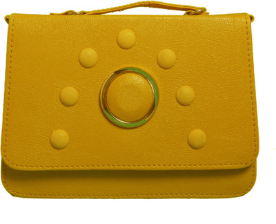 

Easy Dealss Girls Casual Yellow PU Sling Bag