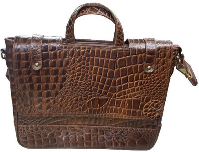 

SS Leathers Women Casual Brown Genuine Leather Hand-held Bag