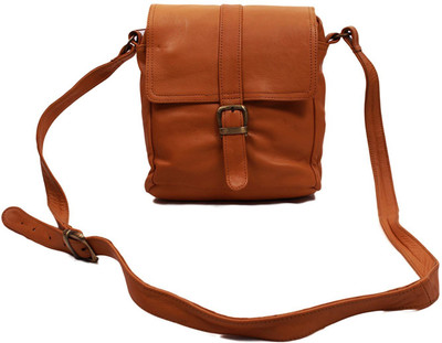 

SS Leathers Women Casual Brown Genuine Leather Sling Bag