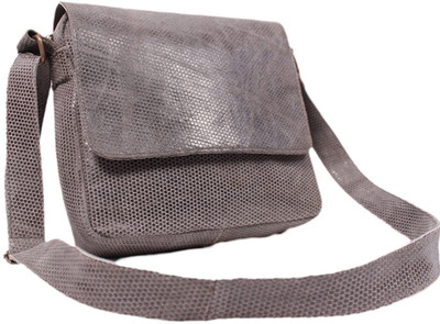 

SS Leathers Women Casual Grey Genuine Leather Sling Bag