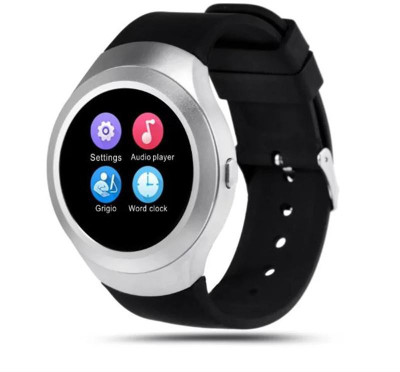 

MOBILE LINK panason.ic compatible bluetooth smartwatch with camera,sim-card slot and memory card slot Silver Smartwatch(Black Strap Free Size)