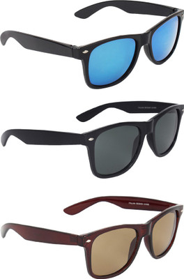 ABNER Wayfarer, Wayfarer, Wayfarer Sunglasses(For Men & Women, Blue, Black, Brown)