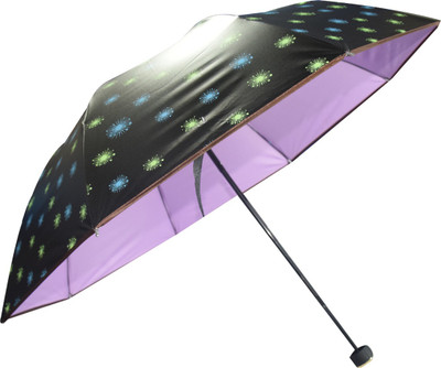 

KEKEMI 3 Fold Designer Sun & Rain Umbrella(Black)
