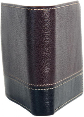 Chevron Men Brown Genuine Leather Wallet(5 Card Slots)