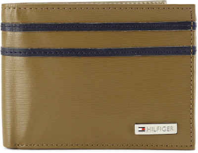 

Tommy Hilfiger Men Tan Genuine Leather Wallet(10 Card Slots), Lt. brown+navy
