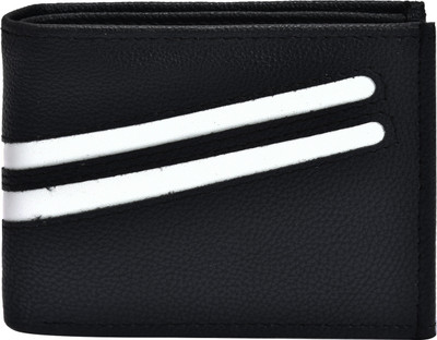 

SFN Men Black, White Artificial Leather Wallet(7 Card Slots)