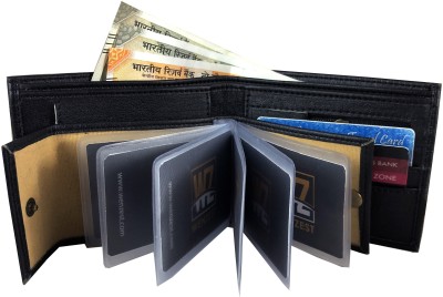 WENZEST Men Black Artificial Leather Wallet(7 Card Slots)