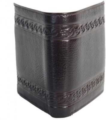 

Chevron Men Brown Genuine Leather Wallet(5 Card Slots)