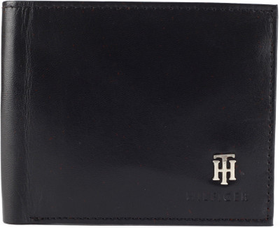 

Tommy Hilfiger Men Black Genuine Leather Wallet(4 Card Slots), Black /grey