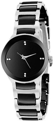 

JM SELLER New Stylish Black Silver Women & Girls Watch Watch - For Girls