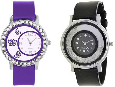 

Talgo New Arrival 2018 Red Season Special RR312BU189BK New Special Collection Purple Butterfly In White Round Dial & Purple Rubber Belt And Black Round Diamond Dial & Black Rubber Belt & Atrractive And Comfertable Strap (Combo Of 2) RR312PL189BK Watch - F