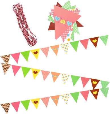 

AMFIN Party Flags Banner for Birthday Decoration, Party Flags Decoration for Weddings, Engagement, Baby Shower Decoration Material, 1st Birthday, Anniversary Decoration Items, Bachelors Party, Office Party, Christmas & New Year Celebration - Multicolour B