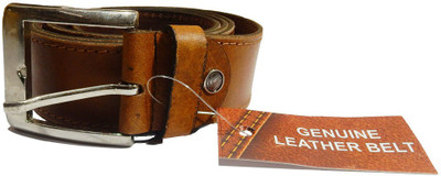 

eRunners Men Casual, Formal Brown Genuine Leather Belt, Light brown