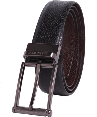 

BlackBuck Men Casual Black Genuine Leather Reversible Belt, Black;brown