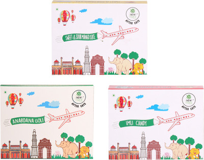 

New Tree Imli Candy 100gms , Anardana Goli 100gms & Sweet n Sour Mango Slice100gms - Pack Of 3 Sweet N Sour Candy(Pack of 3)